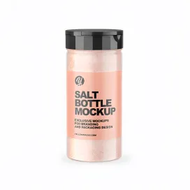 Glossy Clear Jar with Pink Salt 1